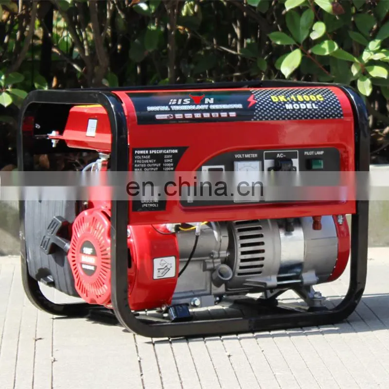 BS1800 BISON China Taizhou Home power Standby 1KVA Cooper Wire Recoil Start gasoline generator