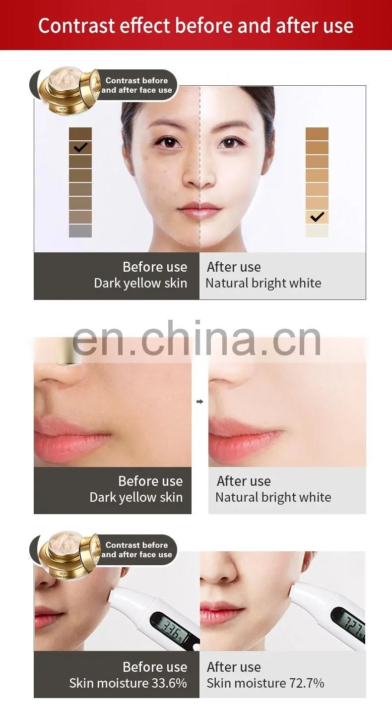 Cosmeceutical OEM Herbal Facial Moisturizing Cream Golden Pearl Face Cream For Skin Whitening