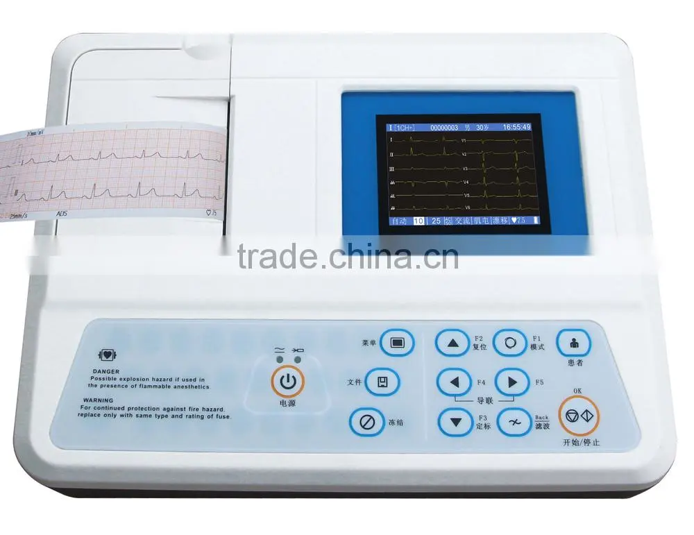 Model:3306G 6ch color touch display veterinary ecg