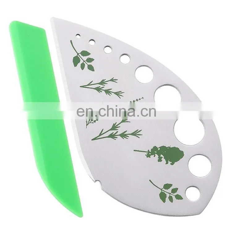 Amazon Fast Dispatch 2 in 1 Kitchen Tool Dough Cutter Scraper Stainless Steel 9 Holes Leaf Herb Stripper