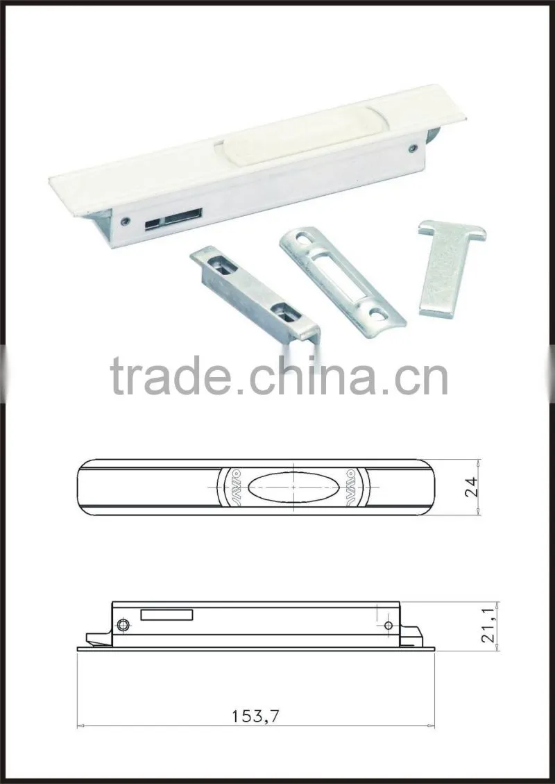 3 WL-1007 aluminium lock for glass sliding window