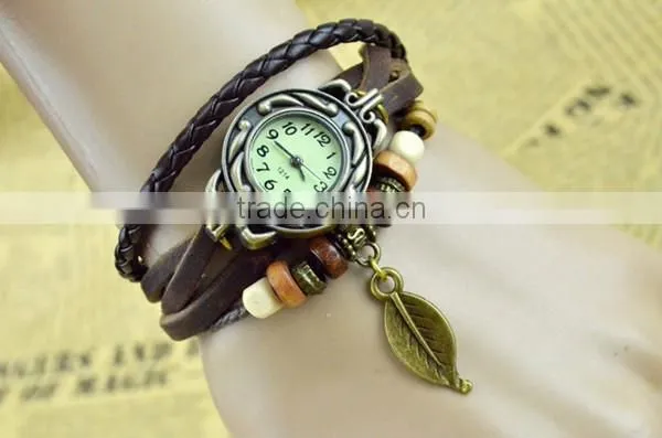 red rope bracelet vintage retro wrap bracelet watch