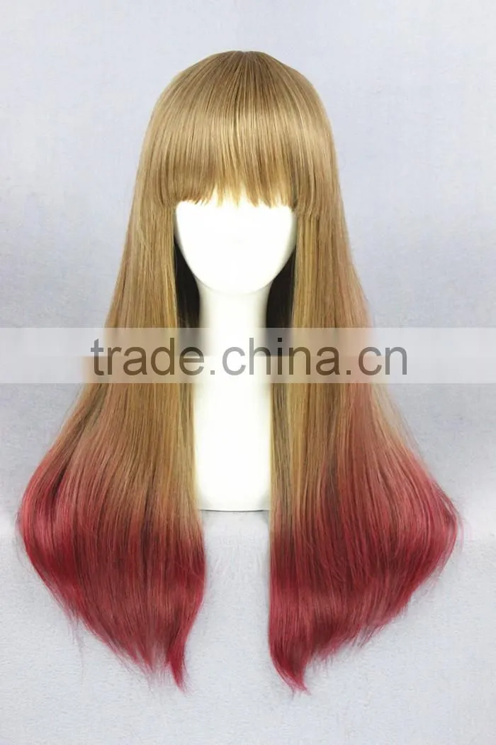 wholesale high quality 60CM medium blonde red mixed Lolita women synthetic wig