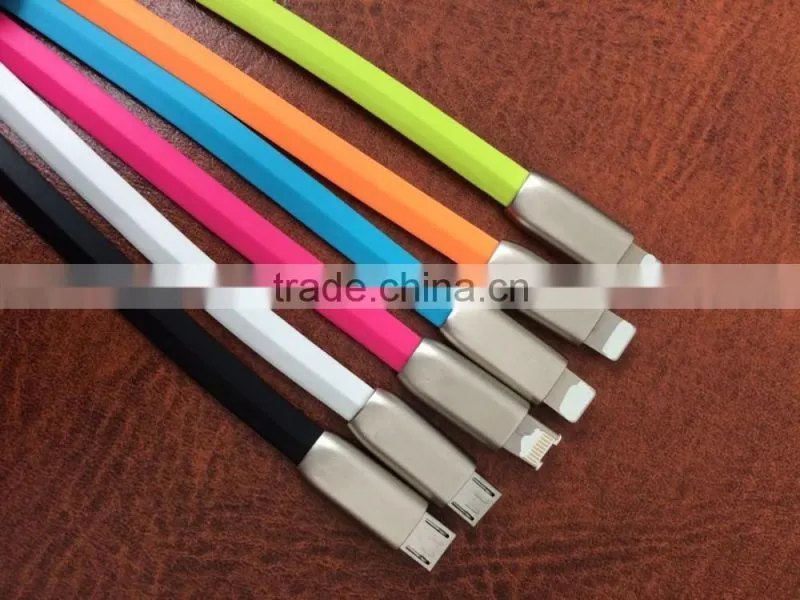 1M/3.3fFT 7 Color LED Metal USB Cable 8 pin and Charging Charger Cable for iPhone6 6 plus 5 5s iPad for ios 8 ios9 1M