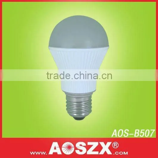 Shenzhen AOSZX cool white 500lm smd 5630 E27 12V 5W LED Bulb
