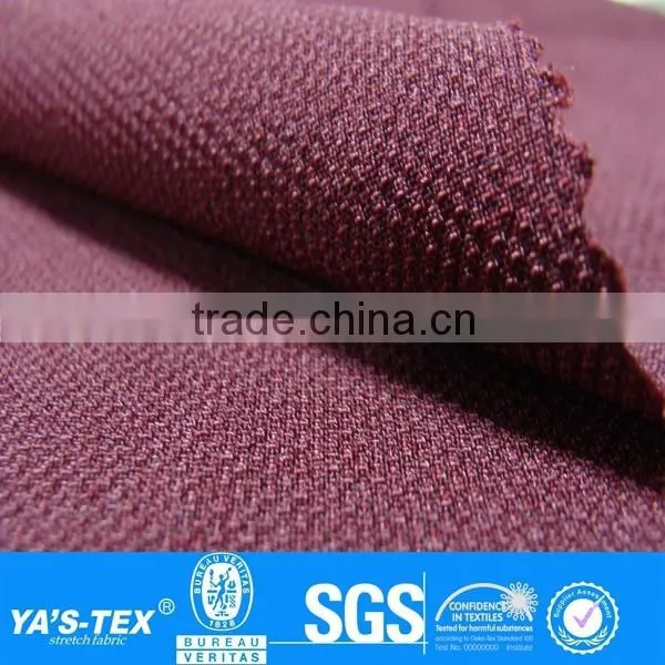 Dark Red Granular Sensation Polyester Spandex Fabric hydroscopic and fast dry For Mountaineering
