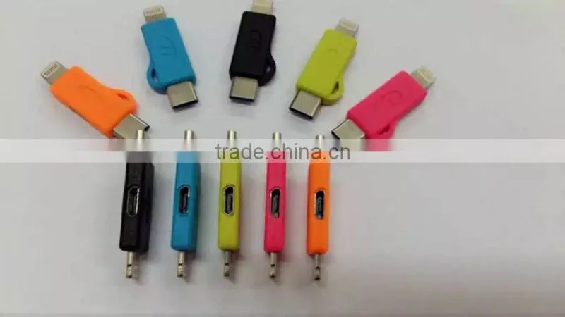 Wholesales 2 in 1 Micro USB 5 Pin to 8 pin Adapter For iPhone 6 and Android