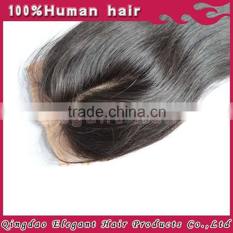 Ali Trade silky straight natural color brazilian virgin human silk base lace closure