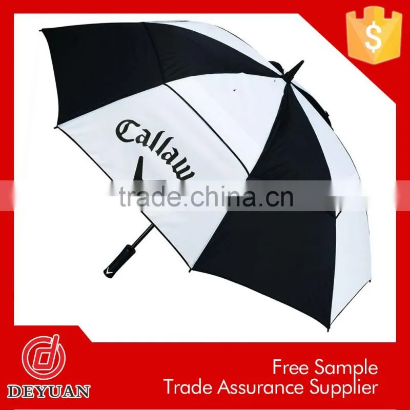 wholesale auto open winderproof plastic handle golf umbrellas