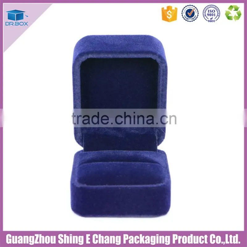 Hot sale cardboard printed velvet jewelry box with customized logo with foam inserts