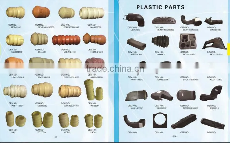 PU shock buffer and plastic parts