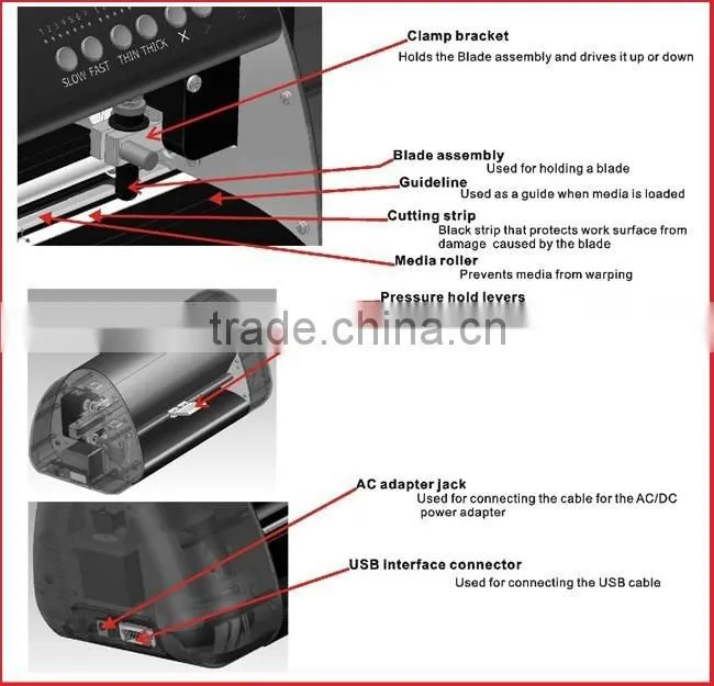 Cutting plotter for mesh flex pvc laser cutter Cutok DC330 PU PVC Vinyl Cutter with laser pointer
