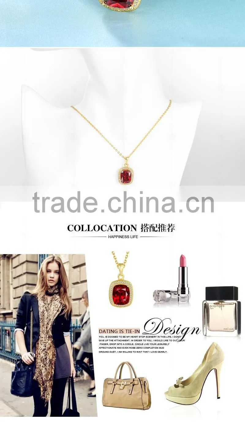 18 carat golden plated jewelry necklace,zirconia necklaces