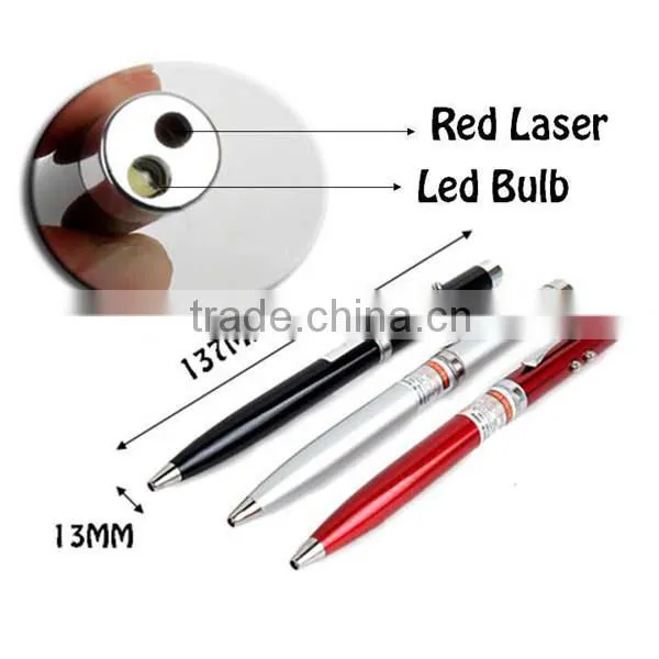(1500111) 3 in 1 Aluminum Metal Ballpoint Pen Flashlight with Laser Pointer