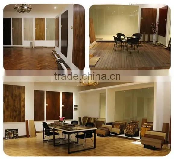 American oak solid wood stair tread with white brushed surface