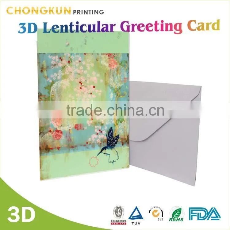 handmade decoration 3d lenticular greeting card