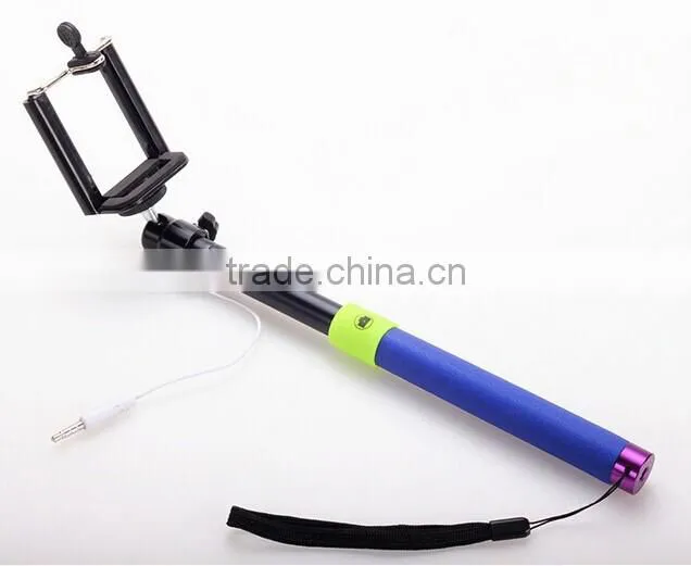 Manufacture cable take pole selfie stick extendable 24cm to 95cm