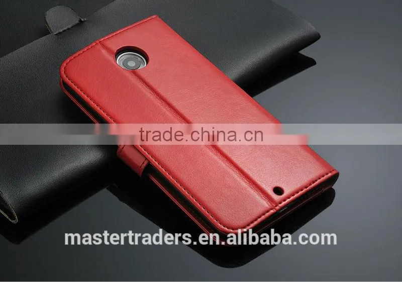 Original Fashion 64 Grain Stand Holder Wallet Flip PU Leather Case For Motorola Google 6 MT-3101