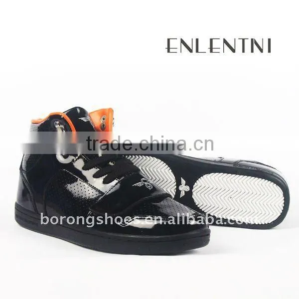 black mens trainers leather sneakers fashion men sneakers guangzhou OEM