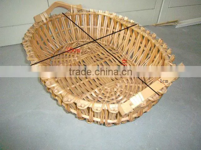 2013 new style honey willow storage basket with wood handle