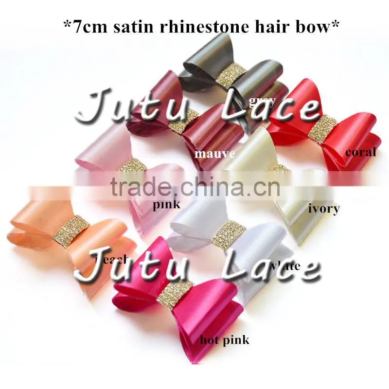 grosgrain ribbon silk bow with hair clips in 27colors - cheap children girl hair accessories handmade bowknots