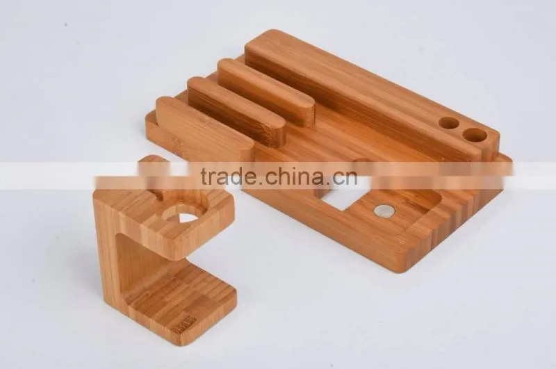 2016 Luxury bamboo material stand holder for apple watch iphone