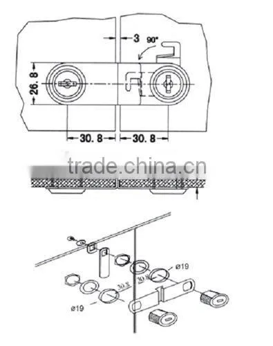 Zinc alloy glass door lock
