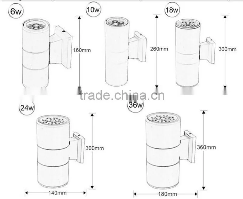 up and down outdoor wall mount Led wall light 10W