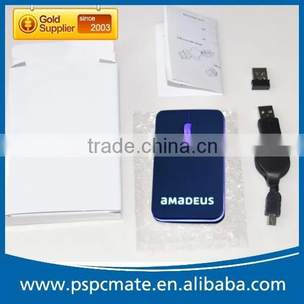 Promotional Gift Laptop Rechargeable Super Slim Wireless Mouse with Led Logo