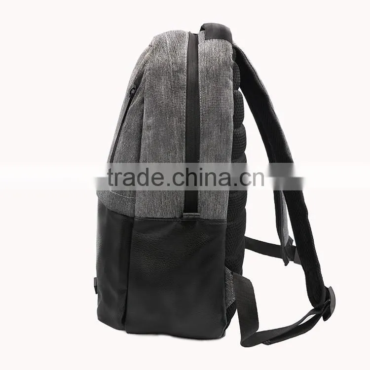 High quality custom design fabric and PU leather office backpack bag
