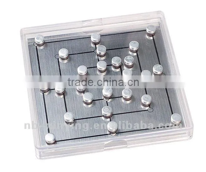 mini aluminum plastic casing with metal painting Pludo chess board