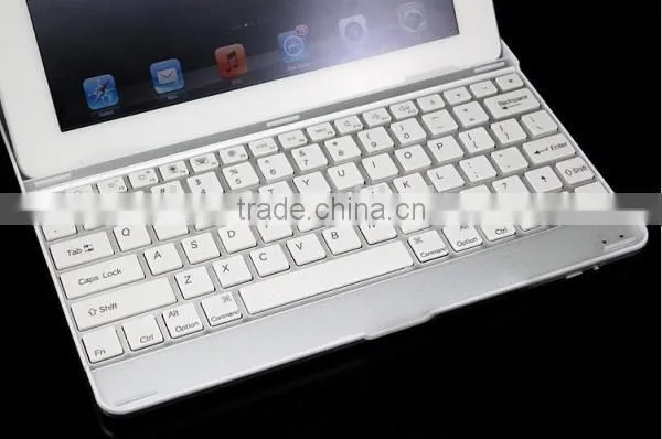 black white Aluminum Bluetooth Wireless Keyboard Case Cover for Apple New iPad 4 3 2+bluetooth wireless keyboard