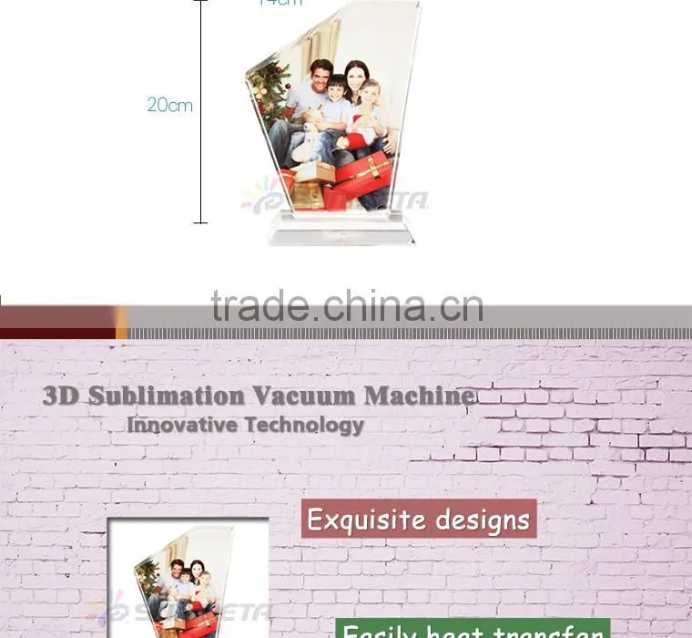 Sunmeta sublimation photo frame heat transfer printing glass wedding photos BSJ11
