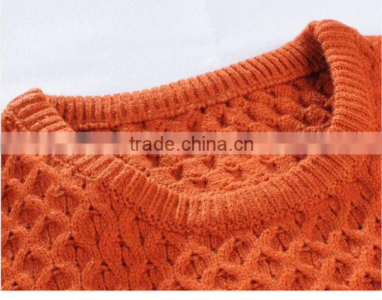2015 the new men's sweater cultivate one's morality pure color for grid sweater