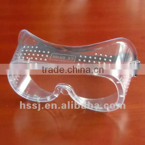 EN 166 standard safety goggles for eye protection PVC safety goggles 4 indirect vents safety goggles