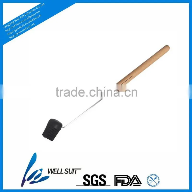 Hot sale high quality silicone bbq brush with wooden handle