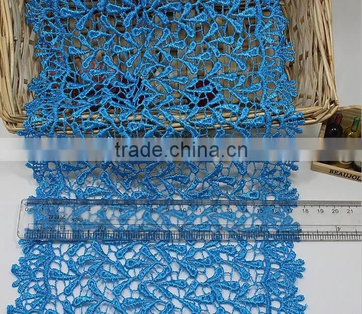 18.5cm Bulk Wide Embroidery Cotton Lace Trim,Color Lace Trim For Clothing