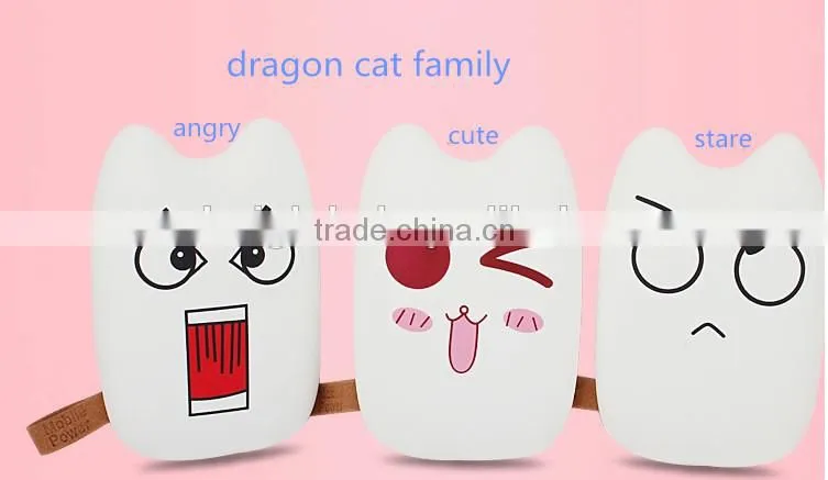 New chiristmas gift cute dragon cat portable power bank 20000mah