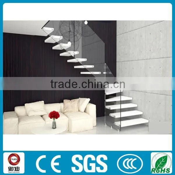stainless steel floating wood tread stairway loft stairway