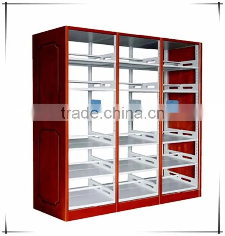Wooden lateral plate single -column double-side bookshelf