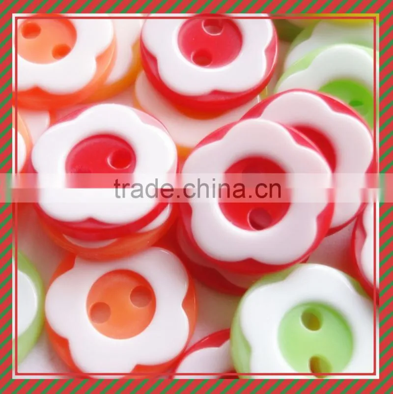diy flower plastic resin mixed flower decoration buttons, kids handicraft making
