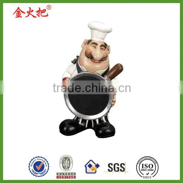 New product polyresin 12Hign,7Wide chef Wine Bottle Holder Barware Decor
