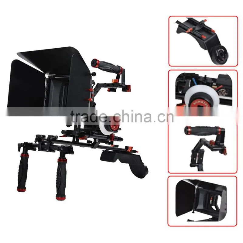 SUNRISE DSLR Shoulder rig DSLR camera rig+ Matte Box+ C shape Handle