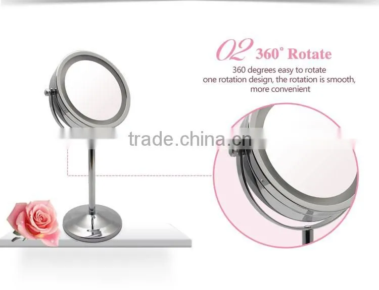Two sided shaving miror with light