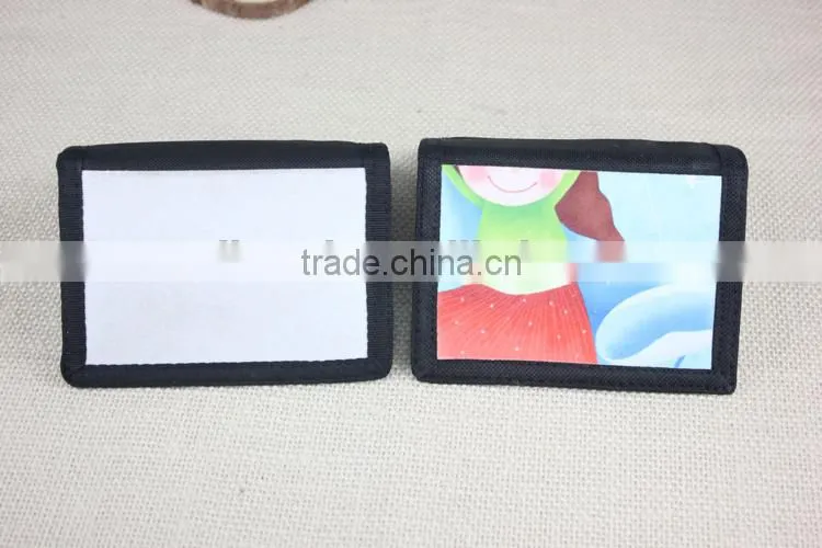 Advertising Sublimation Black Custom Logo Wallet for kids