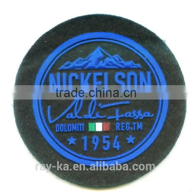 3D faux suede label