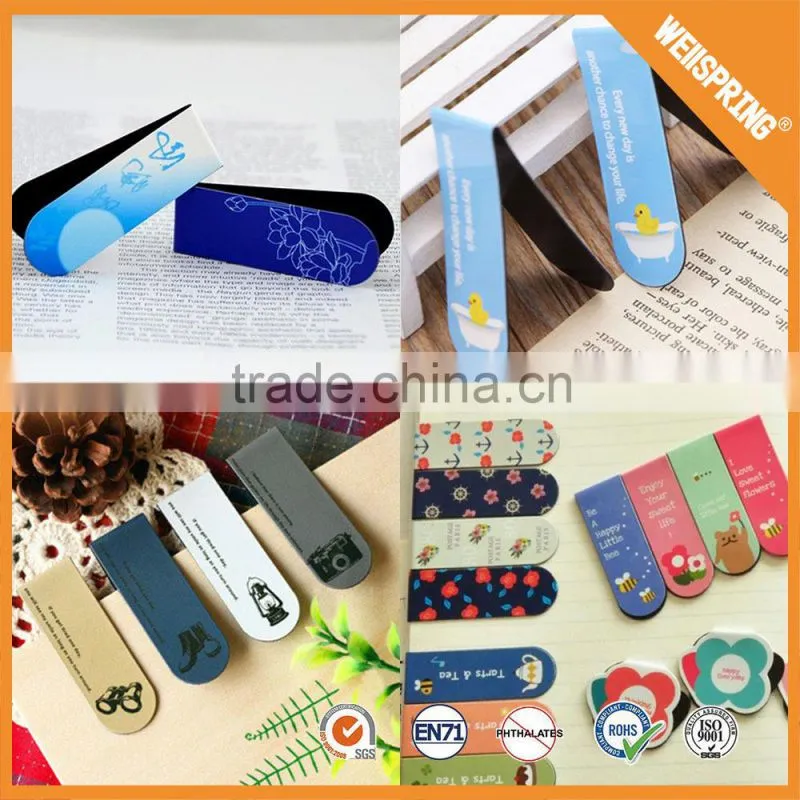 Cute manufacture paper or pvc magnetic bookmark