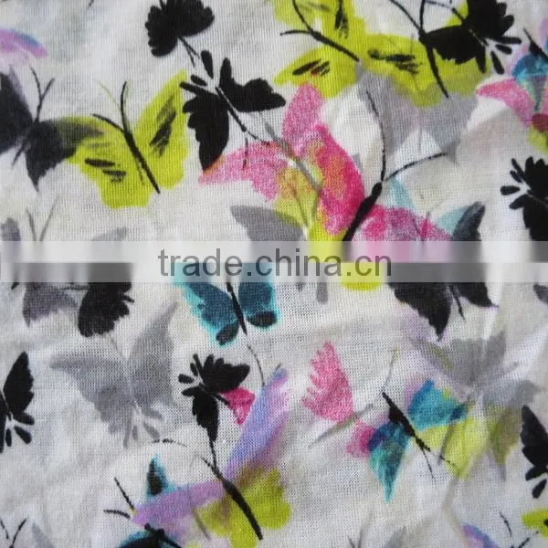 2014 Brazil fashinal design poly knitted printed spun fabric