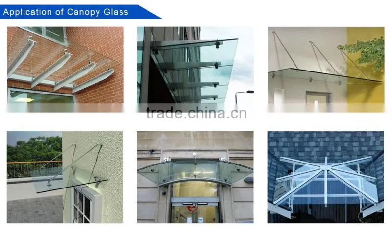 high quality laminated tempered canopy safe glass with CE ISO ANSI certificated
