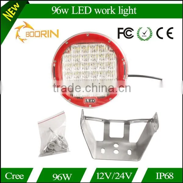 Top Sale Black/ Red automobile 4x4 accessories 4wd offroad 9 inch 96w round led working light led driving lights